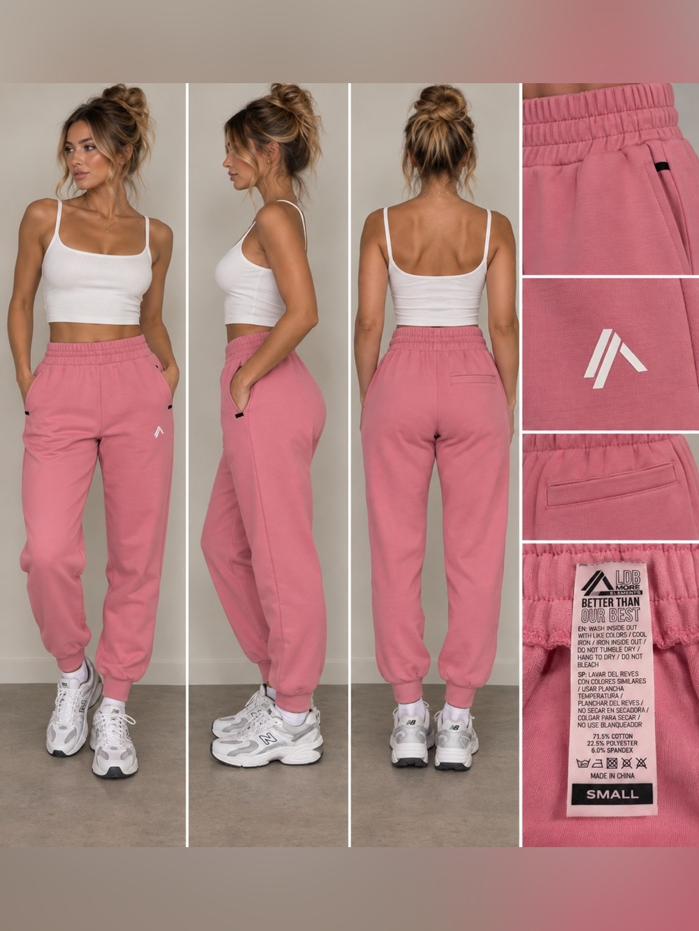 Alphalete Rose Pink High-Rise Jogger Sweatpants